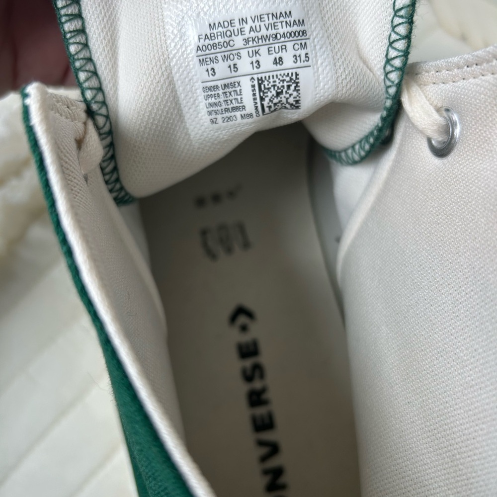 Converse Dark Green Custom Lug Sole Sneaker Men’s size 13 EUC - Picture 4 of 6